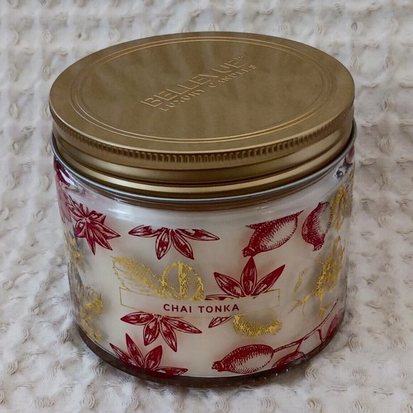 Bellevue Luxury Candle CHAI TONKA 12 oz Double Wick with Essential Oil Glass USA - Picture 7 of 7